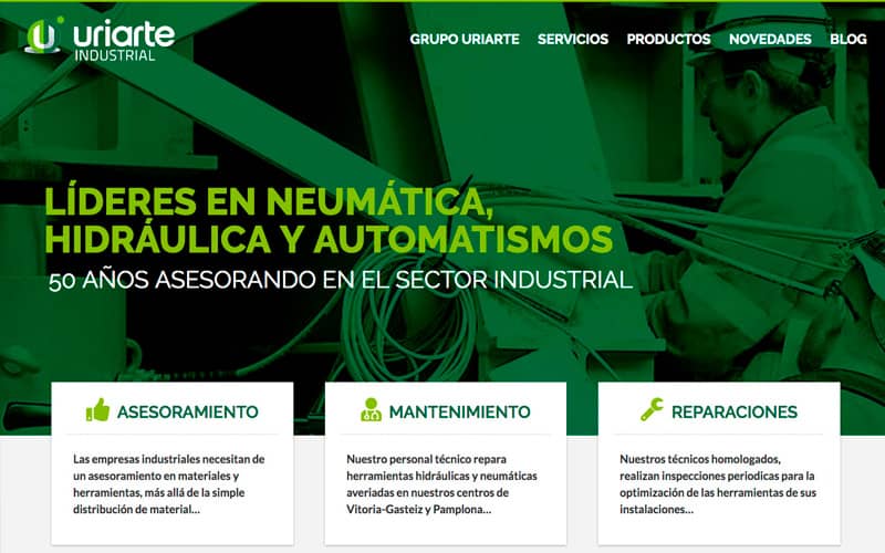 Imagen del nuevi sitio web de Uriarte Industrial